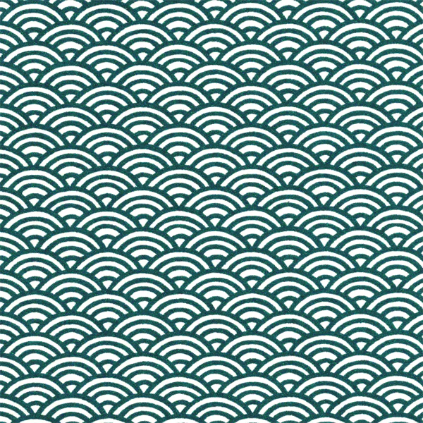 Papier japonais Seigaiha – Vagues bleu canard et blanc –