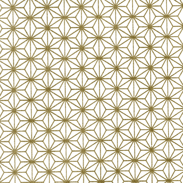 Papier japonais Asanoha – Etoiles dorées sur fond ivoire –